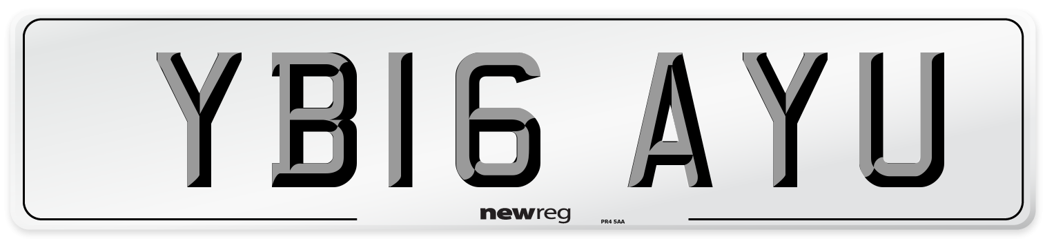 YB16 AYU Number Plate from New Reg